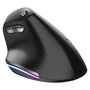Trust Bayo Ergo Maus 6Tasten, Ratón Ergonómico Inalámbrico Óptico para Mano Derecha, 2400 DPI, 6 Botones, RGB, Recargable USB-C, Negro