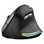 Trust Bayo Ergo Maus 6Tasten, Ratón Ergonómico Inalámbrico Óptico para Mano Derecha, 2400 DPI, 6 Botones, RGB, Recargable USB-C, Negro