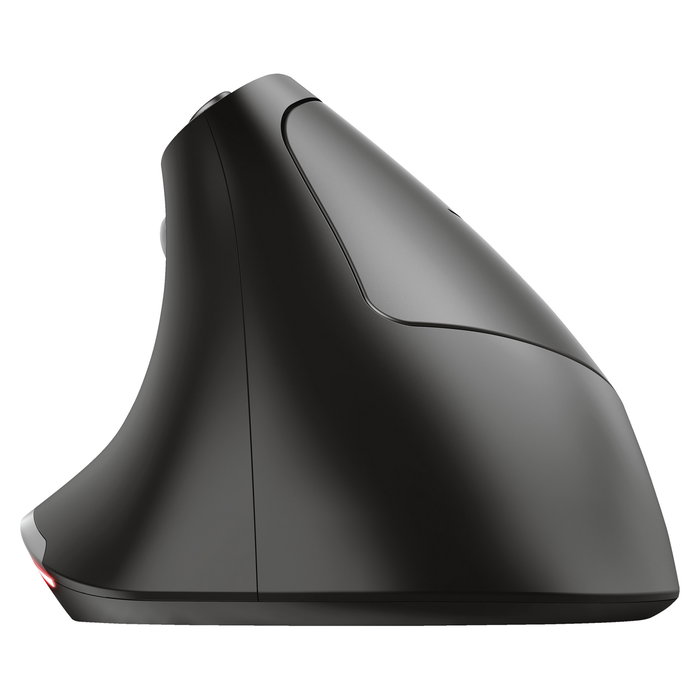 Trust Bayo Ergo Maus 6Tasten, Ratón Ergonómico Inalámbrico Óptico para Mano Derecha, 2400 DPI, 6 Botones, RGB, Recargable USB-C, Negro