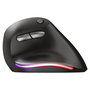 Trust Bayo Ergo Maus 6Tasten, Ratón Ergonómico Inalámbrico Óptico para Mano Derecha, 2400 DPI, 6 Botones, RGB, Recargable USB-C, Negro