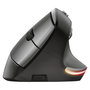 Trust Bayo Ergo Maus 6Tasten, Ratón Ergonómico Inalámbrico Óptico para Mano Derecha, 2400 DPI, 6 Botones, RGB, Recargable USB-C, Negro