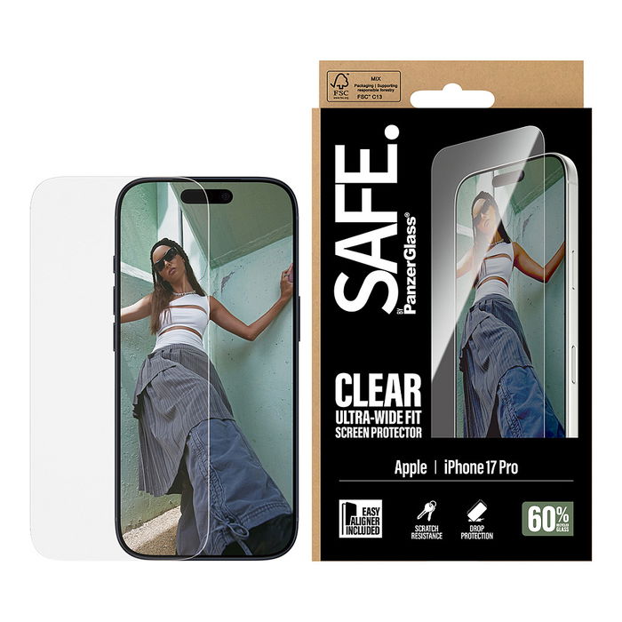 PanzerGlass SAFE Schutzglas Protector de Pantalla para iPhone 17 Pro | Ultra-Wide Fit