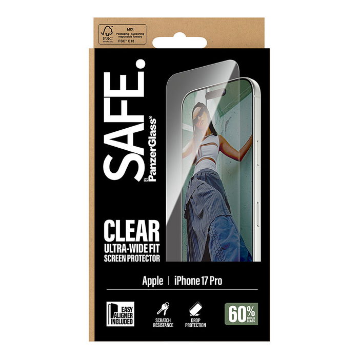 PanzerGlass SAFE Schutzglas Protector de Pantalla para iPhone 17 Pro | Ultra-Wide Fit
