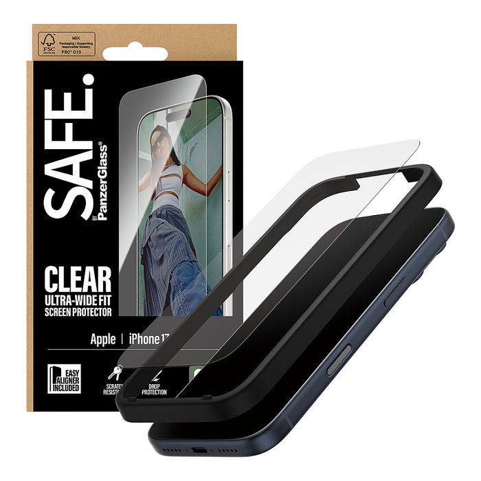 PanzerGlass SAFE Schutzglas Protector de Pantalla para iPhone 17 Pro | Ultra-Wide Fit