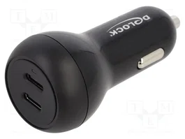 DeLOCK Cargador de coche 64330 con 2 puertos USB Tipo-C™ y 40 W