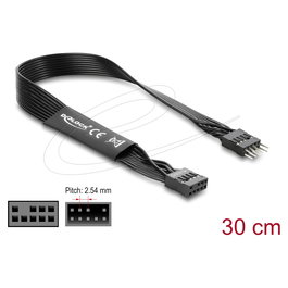 Delock 86052 Cable de Extensión HD Audio 9 Pines para Placa Base, Macho a Hembra, 30 cm - Negro
