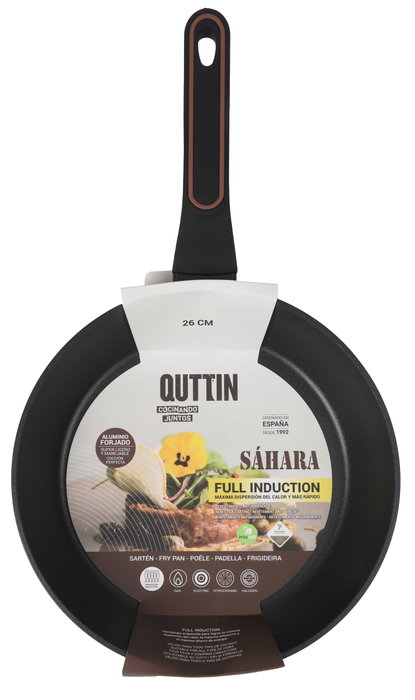 Quttin Sarten Aluminio Forjado 26 cm Mango Soft Full Saha (6 Unidades)