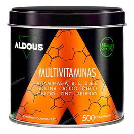 Aldous Bio Multivitaminas 500 Comp Vitamina C, D, E, A, Vitaminas B, Biotina
