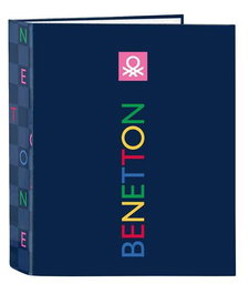 Carpeta de anillas Benetton Damero Azul marino A4 27 x 33 x 6 cm
