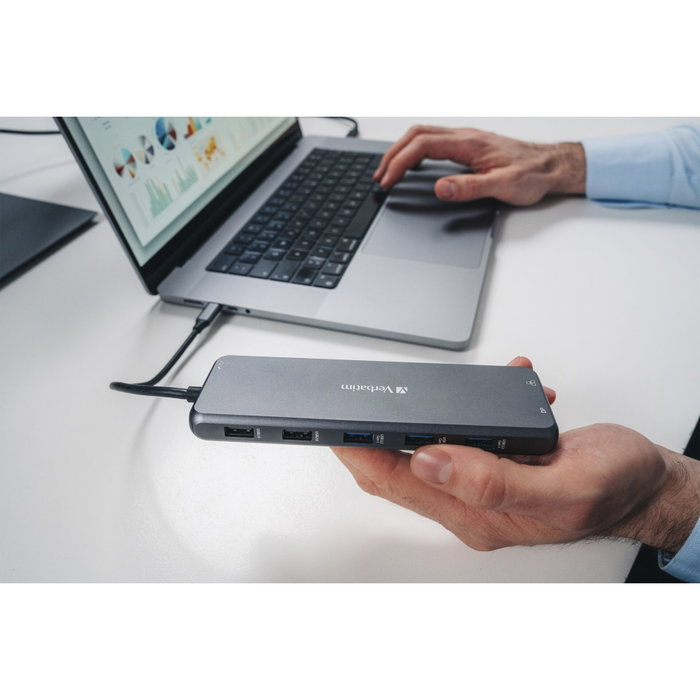 Verbatim USB-C Pro Multiport Hub 13 Puertos CMH-13 Plata