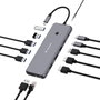 Verbatim CMH-13 Hub Multiport USB-C Pro 13 Puertos con 2x HDMI 8K, DisplayPort, Ethernet Gigabit, 6 USB-A y Carga PD