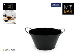 Inde Cubo Metal Ovalado con Asa Negra 28 cm Largo x 17.6 cm Ancho x 16.1 cm Alto (12 Unidades)