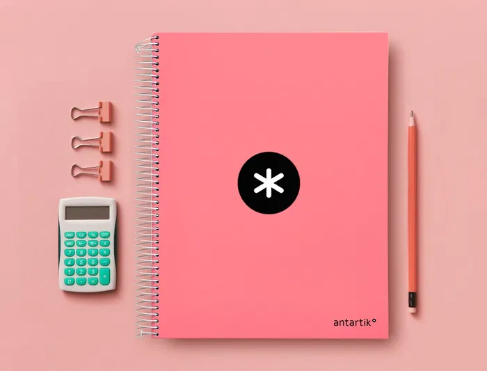 Antartik Cuaderno espiral A4 micro tapa forrada 120 hojas 90 gr cuadro 5mm 5 bandas color coral