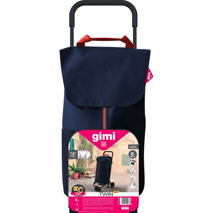 Gimi Carro de la compra Twin azul 50 l Gimi Carro de la compra Twin azul 50 l