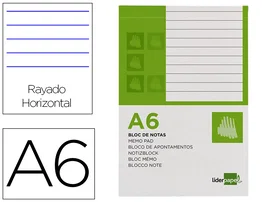 Liderpapel Bloc de notas horizontal A6 80 hojas
