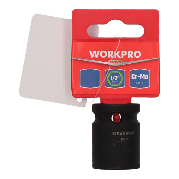 Workpro Vaso de impacto hexagonal 1/2 pulg 21 mm Acero al cromo molibdeno acabado fosfatado