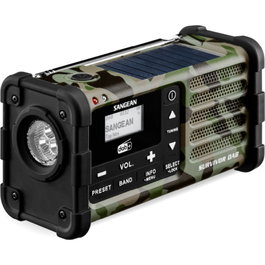 Sangean MMR-88 DAB+ Camuflaje Radio de Emergencia con Manivela y Solar