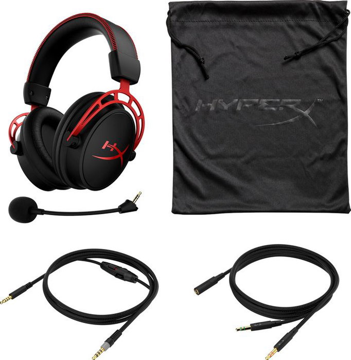 HyperX Cloud Alpha Auriculares Gaming, Negro/Rojo, Dual Chamber Drivers, Sonido Nítido, Almohadillas de Espuma con Memoria, Micrófono Desmontable