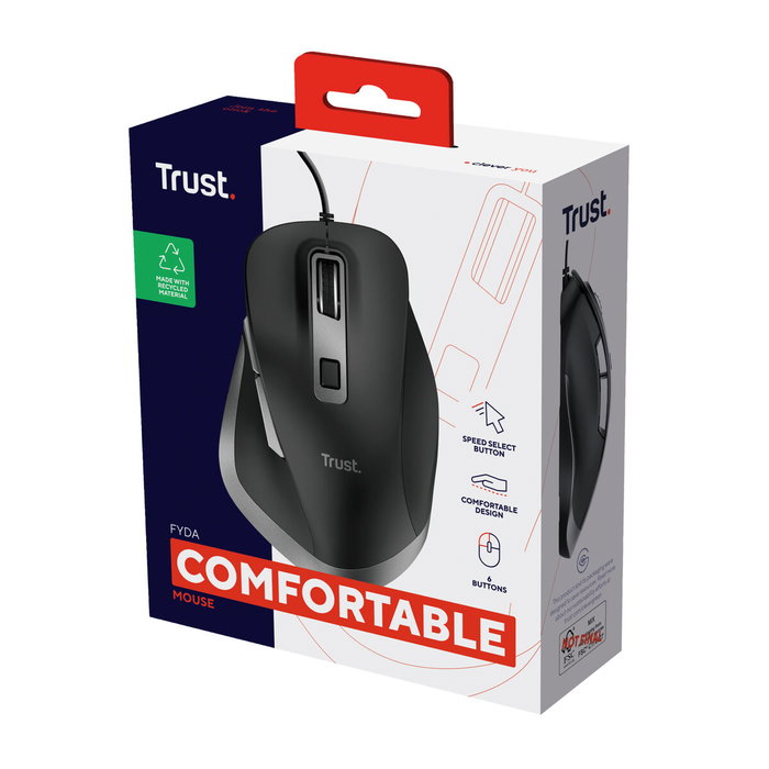 Trust Fyda Ratón Ergonómico Negro 5000 DPI Trust Fyda Ratón Ergonómico Negro 5000 DPI