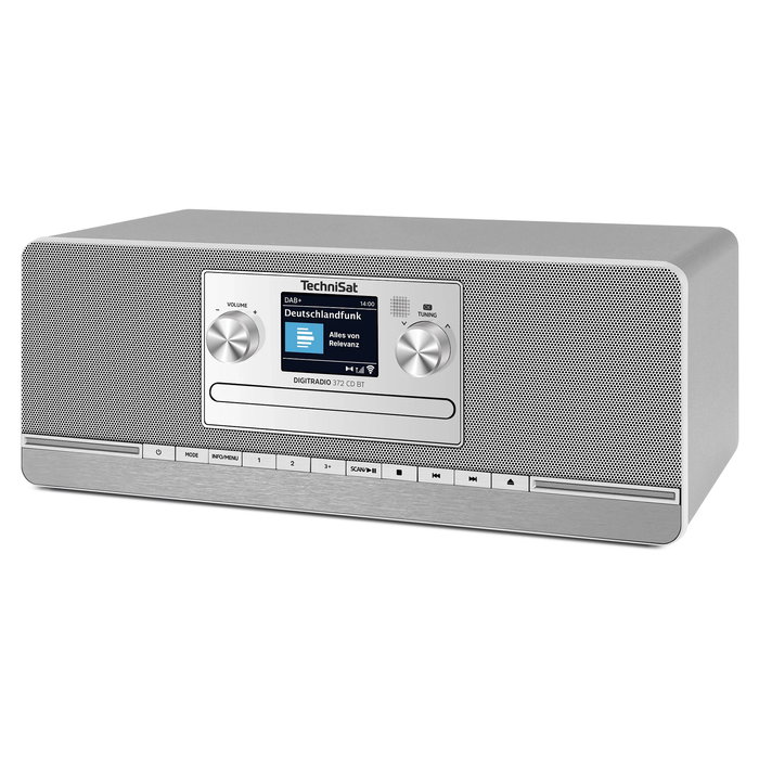 TechniSat DIGITRADIO 372 CD BT Radio Cocina con CD, Bluetooth 5.0, USB, DAB/DAB+/FM, Pantalla TFT, Plata/Anthracita