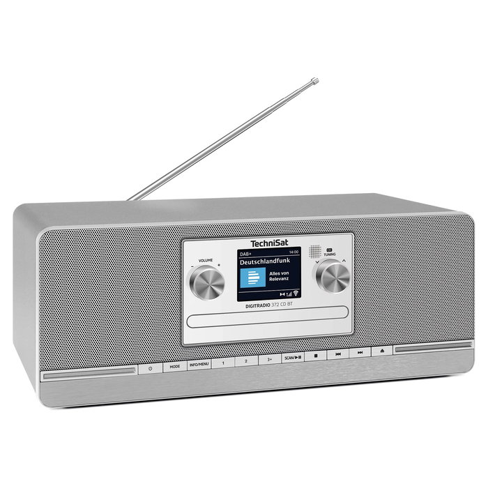 TechniSat DIGITRADIO 372 CD BT Radio Cocina con CD, Bluetooth 5.0, USB, DAB/DAB+/FM, Pantalla TFT, Plata/Anthracita