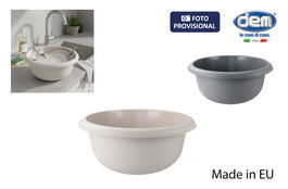 Inde Barreño Redondo "Lior", 8 Litros de Capacidad, Dimensiones 33.4 cm de Diámetro x 14.7 cm de Alto (12 Unidades)