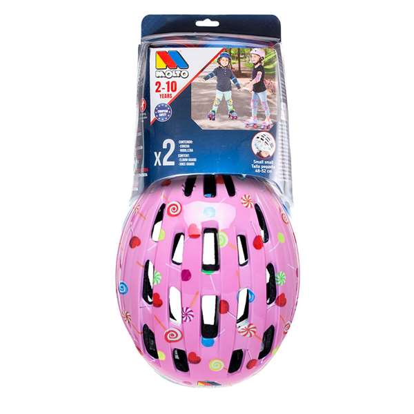 Molto Casco con Protecciones Rosa 2 a 10 Años