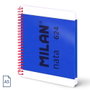 Milan Cuaderno Espiral A5 80H 95gr 5x5 mm Tapa Dura Colección Nata® 624 Since 1918 Azul