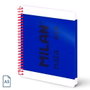 Milan Cuaderno Espiral A5 80H 95gr 5x5 mm Tapa Dura Colección Nata® 624 Since 1918 Azul