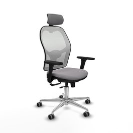 PIQUERAS Y CRESPO Silla de oficina Jorquera con mecanismo Sincro/Traslack, Gris y Blanco