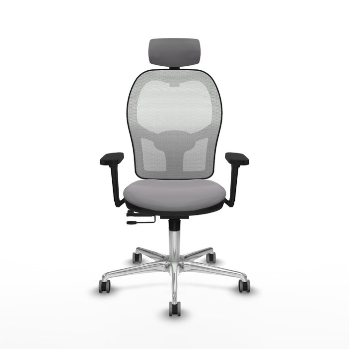 PIQUERAS Y CRESPO Silla de oficina Jorquera con mecanismo Sincro/Traslack, Gris y Blanco