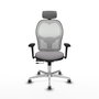 PIQUERAS Y CRESPO Silla de oficina Jorquera con mecanismo Sincro/Traslack, Gris y Blanco
