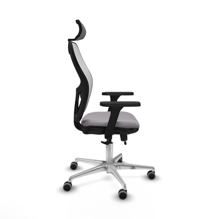 PIQUERAS Y CRESPO Silla de oficina Jorquera con mecanismo Sincro/Traslack, Gris y Blanco