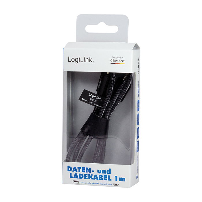 LogiLink Cable USB 2.0 USB-A/M a Micro-USB/M de 1 m en negro LogiLink Cable USB 2.0 USB-A/M a Micro-USB/M de 1 m en negro