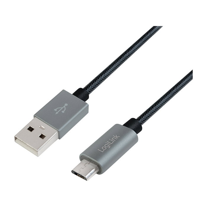LogiLink Cable USB 2.0 USB-A/M a Micro-USB/M de 1 m en negro LogiLink Cable USB 2.0 USB-A/M a Micro-USB/M de 1 m en negro