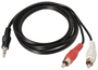 Aisens Cable de Audio Estéreo Jack 3.5mm a 2 x RCA Negro 3m