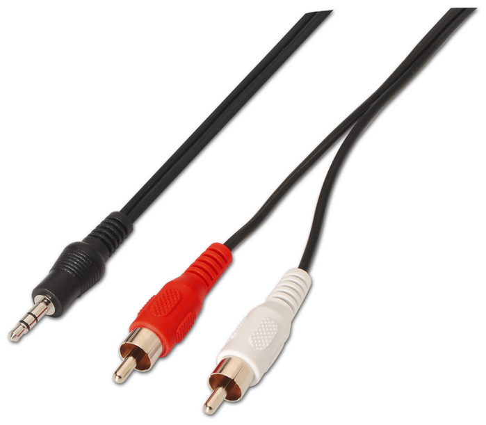 Aisens Cable de Audio Estéreo Jack 3.5mm a 2 x RCA Negro 3m