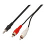 Aisens Cable de Audio Estéreo Jack 3.5mm a 2 x RCA Negro 3m
