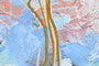 DKD Home Decor Cuadro Lienzo Abstracto de 2 Piezas en Azul y Dorado