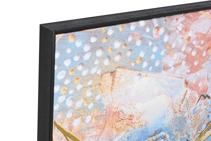 DKD Home Decor Cuadro Lienzo Abstracto de 2 Piezas en Azul y Dorado