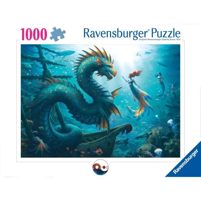Ravensburger Rompecabezas 12001434 Dragón, Sirena y Tortugas de Aguas Profundas 1000 Piezas a partir de 14 Años