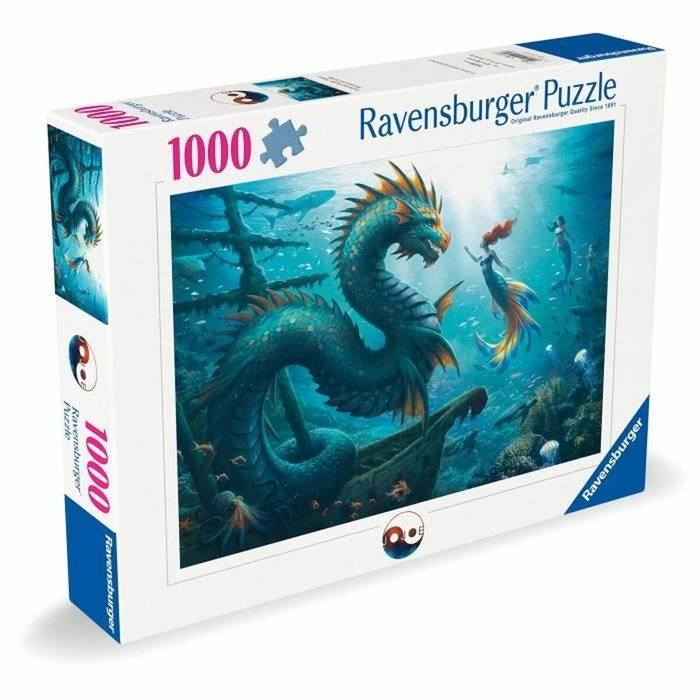Ravensburger Rompecabezas de 1000 piezas: Dragón, sirena y tortugas de aguas profundas Ravensburger Rompecabezas de 1000 piezas: Dragón, sirena y tortugas de aguas profundas