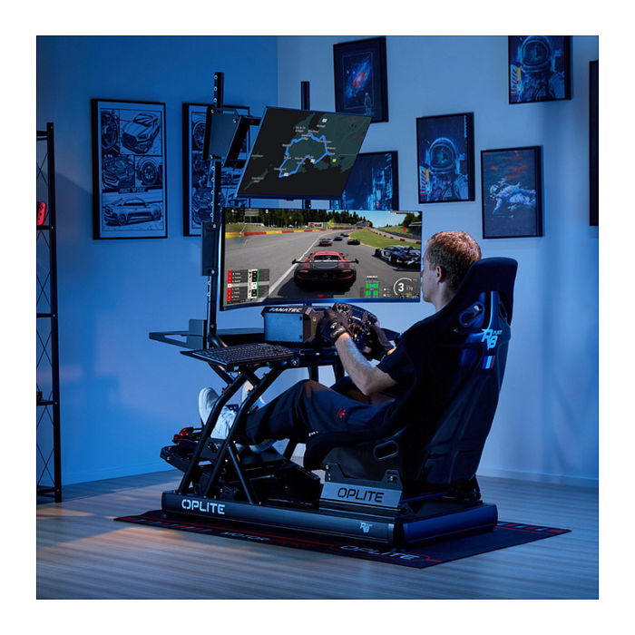 Oplite 101271 - Soporte para monitor de simulador de vuelo/carreras R8 Fury, Negro, Acero, 782 x 70 x 252 mm