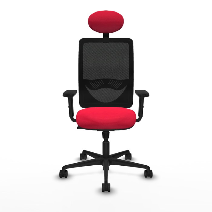 PIQUERAS Y CRESPO Silla de oficina Zulema con mecanismo Sincro, Tela Roja y Malla Negra PIQUERAS Y CRESPO Silla de oficina Zulema con mecanismo Sincro, Tela Roja y Malla Negra