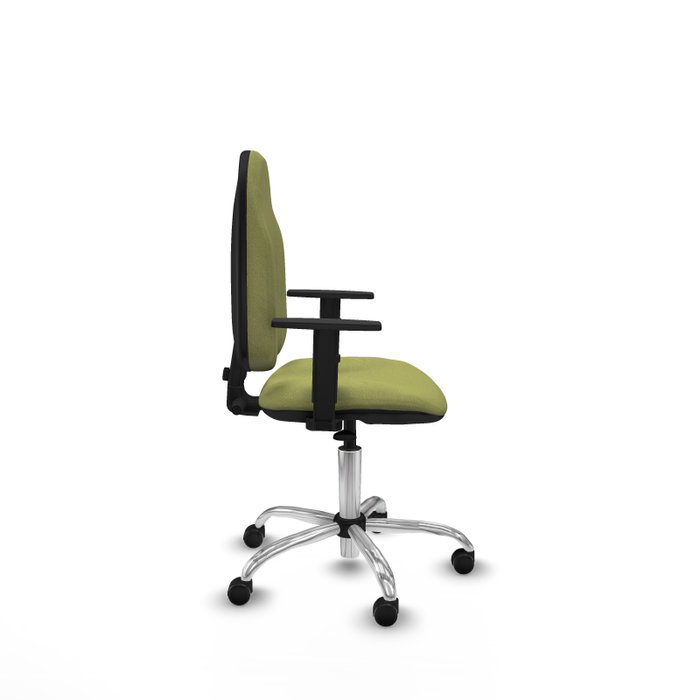 PIQUERAS Y CRESPO Silla de oficina Algarra Verde oliva con Base cromada y Brazos 1D