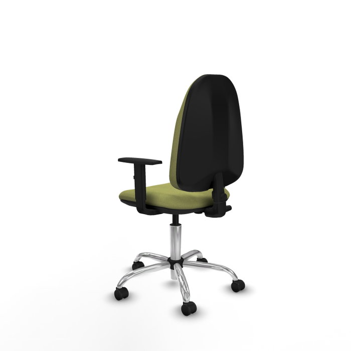 PIQUERAS Y CRESPO Silla de oficina Algarra Verde oliva con Base cromada y Brazos 1D