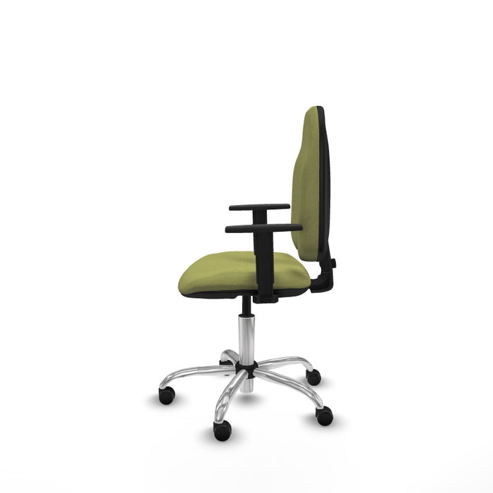 PIQUERAS Y CRESPO Silla de oficina Algarra Verde oliva con Base cromada y Brazos 1D