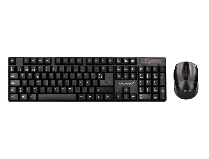 Q-connect Set teclado + ratón inalámbrico 2.4G negro compatible con Windows Q-connect Set teclado + ratón inalámbrico 2.4G negro compatible con Windows