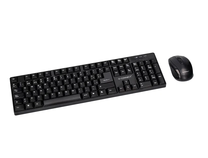 Q-connect Set teclado + ratón inalámbrico 2.4G negro compatible con Windows Q-connect Set teclado + ratón inalámbrico 2.4G negro compatible con Windows