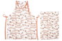 DKD Home Decor Delantal Cottage Terracota Blanco 60 x 80 x 0.5 cm Set de 2 (4 Unidades)